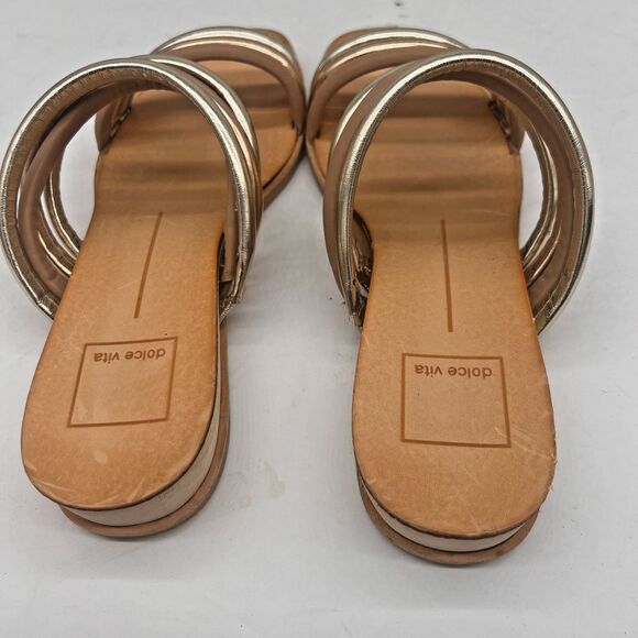 Dolce Vita Women Open Toe Metallic Strappy Slide Sandals Flat Slippers Size 6.5 - Picture 13 of 16